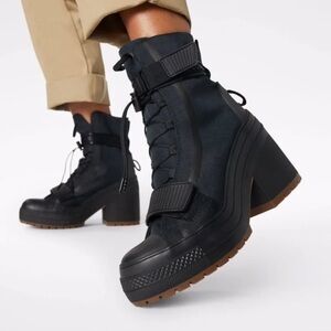 Converse Black and Brown Women's Lace-Up Boots